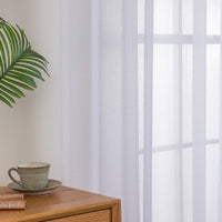 1 x RAW Customer Returns MIULEE Sheer Voile Curtains with Eyelets Transparent Curtains Eyelet Curtain Eyelet Curtain Transparent Transparent Airy Decorative Curtain for Bedroom Living Room 140 x 160 cm W x H Set of 2 White - RRP €20.11