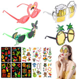 2 x Brand New GAROMIA Funny Glasses Sunglasses Hawaii Hawaiian Hawaii Tattoo Photo Props Hawaii party glasses set Hawaii Party Hawaii Sunglasses Glasses Party Gifts Women Children Carnival Costumes Cosplay - RRP €15.46