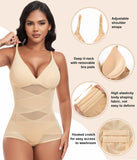 1 x RAW Customer Returns Niwicee Body Shaper Women s Tummy Control Bodysuit Strong Shaping Body Shaper With Built-in Bra Figure-Shaping Shape Body Corset Body Strong Waist Cincher Shaping Body Women-Beige-XL - RRP €39.99