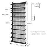 1 x RAW Customer Returns TZAMLI Over the Door Shoe Rack with 10 Tiers, Hanging Shoe Cabinet Shoe Storage Metal Shoe Organizer for Pantry Gray, 55 x 19.5 x 159cm  - RRP €43.99