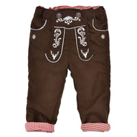 1 x RAW Customer Returns Baby traditional running trousers lined in leather trousers look brown traditional clothing for babies toddlers, size 110 - RRP €43.09