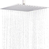 1 x RAW Customer Returns Drenky 16 inch 40x40cm square built-in shower head shower head polished mirror effect stainless steel shower head overhead shower rain shower with anti-limescale nozzles waterfall rain shower head - RRP €53.45