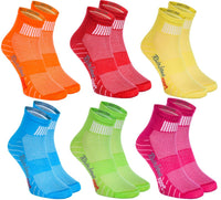 1 x RAW Customer Returns Rainbow Socks - Women Men Colorful Cotton Sports Socks - 6 Pairs - Orange Red Yellow Green Sea Green - Sizes 47-50 - RRP €22.34