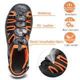 1 x RAW Customer Returns ZYLDK Men s Women s Leather Sandals Beach Trekking Sandals Outdoor Sandals Summer Hiking Sandals Men Breathable Closed Sandals Size 38-46 Orange 45 EU - RRP €44.99