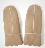 1 x Brand New YISEVEN Women s Winter New Leather Mitten Gloves Genuine Merino Sheepskin Warm Thick Fur Lined Thermal Long Wrist for Driving Car Gift,Light Camel Suede XL - RRP €22.8