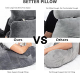 1 x RAW Customer Returns Reading pillow, extra large 78.7 cm, bed rest pillow with removable neck roll and arms for sitting in bed or on the couch, backrest for adults, reading pillow for reading, watching TV, dark gray - RRP €75.99