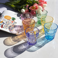 1 x RAW Customer Returns TREND FOR HOME Colorful drinking glasses for children 280 ml glasses colorful set of 6 colored water glasses rainbow glasses party glasses wine glasses colored children s glasses rainbow glasses Gigi Rainbow Blast - RRP €33.66