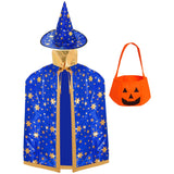 1 x Brand New baotongle Halloween Costume Witch Wizard Cloak with Hat Pumpkin Bag for Cosplay Party Red  - RRP €7.04