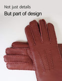 1 x Brand New YISEVEN Women s Winter New Leather Gloves Sheepskin Warm Thick Merino Wool Fur Lining Thermal for Driving and Working Gift,Wine Red L - RRP €22.8