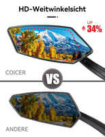 1 x RAW Customer Returns Coicer - Bicycle mirror extra large mirror surface impact-resistant real glass Bicycle mirror for handlebars ebike Rearview mirror Bicycle mirror for e-bike Mirror Bicycle rearview mirror foldable left right  - RRP €23.89