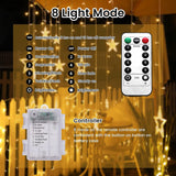 2 x RAW Customer Returns 138 LED Ramadan Light Star Moon Fairy Lights, 3.5m LED Star Moon Curtain Light, LED Fairy Lights Moon Stars with 8 Flashing Modes Remote Control, Battery USB Powered Fairy Lights - RRP €39.58