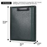 2 x Brand New Wonderpool A4 PU Leather Clipboards Writing Folders Notepad with Inner Pocket - Writing Padfolio File Document Case Holder for Office Travel School Hotel Hospital Green, A4  - RRP €38.42