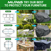 1 x RAW Customer Returns MUPAS Garden Table Cover Round Waterproof Windproof Heavy Duty 420D Oxford Fabric Improved UV-Resistant Tarpaulin Garden Furniture for Garden Table Seating Group, 230 x 100cm - RRP €30.24