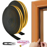 6 x Brand New 24m self-adhesive door seal, door brush seal, window seal, window sealing tape, self-adhesive window seal, door frame seal, window sealing for doors and windows black, 9 mm x 6 mm  - RRP €144.0