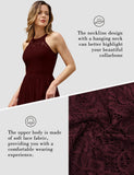 1 x RAW Customer Returns Wedtrend Women s Lace Dress Bridesmaid Dress Long Chiffon Evening Dress Party Cocktail Dress Halterneck Summer Dress Burgundy WT0201 Burgundy S - RRP €61.02