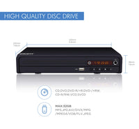 2 x RAW Customer Returns HD DVD player, DVD player, CD player, DVD player for TV, DVD CD MP3 disc player with remote control, Region Free DVD player, PAL NTSC - RRP €79.98