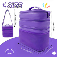 5 x Brand New Triple music box bag children s luggage plenty of space for Toniebox figures Tigerbox transport foil listening figures music boxes music cube charger headphones accessories adjustable inner compartments purple leather  - RRP €99.95