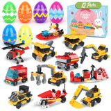 2 x Brand New 12 Pieces Easter Eggs 2024 for Children Easter Egg with Building Blocks for Fire Fighting and Engineering Fillable Easter Egg Toy for Easter Gadget Decorations for Children Easter - RRP €33.98