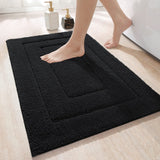 1 x RAW Customer Returns DEXI bath rug non-slip, soft bathroom rug, water-absorbent bath mat, machine washable bath rug for shower, bathtub and toilet - black, 60 x 110 cm - RRP €49.18