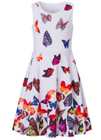 1 x RAW Customer Returns AIDEAONE Girls Dresses Butterfly Sleeveless Summer Dress Cute A-line Dress 6-7 Years M  - RRP €19.15