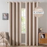 1 x RAW Customer Returns MIULEE Blackout Curtains with Eyelets Linen Look Set of 2 245 x 140 cm Beige Curtain Opaque with Eyelets Thermal Curtain Cold Protection Curtains Living Room Bedroom Heat Insulating - RRP €46.99