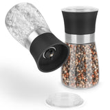 1 x RAW Customer Returns Thingles spice mills set of 2 with adjustable ceramic grinder - for salt, pepper, chili all types of herbs I Elegant salt mill pepper mill with adjustable grinding level black, 19 cm  - RRP €10.07