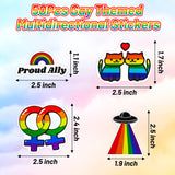 4 x Brand New GROBRO7 110 Pcs LGBTQ Silicone Bracelet Flags Button Pins Sticker Set Rainbow Pride Month Progress Favors Supplies, Gay Lesbian Accessories Gifts to Promote Diversity Inclusivity - RRP €76.8