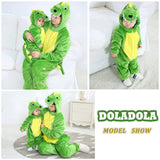 1 x RAW Customer Returns Doladola Baby Romper with Hood Unisex Baby Onesie Cartoon Animal Jumpsuit Pajamas 18-24 Months, Green Dinosaur  - RRP €24.99