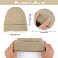 17 x Brand New 2 Pieces Men s Winter Hat Knitted Winter Hat Black Beanie Hat for Men Women Classic Cuffed Beanies Beige Black Unisex Beanie - RRP €387.6