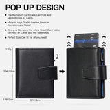 1 x RAW Customer Returns SENDEFN card holder with coin pocket Men s wallet RFID protection Genuine leather wallet Mini wallet men slim wallet Pop-up card holder Aluminum clip - RRP €36.99