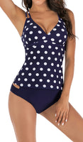 42 x RAW Customer Returns Laorchid women s tankini set push-up swimsuit high waist two-piece swimwear tankini swimsuit beach fashion sporty padded blue dots XL - RRP €1608.6