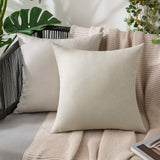 1 x RAW Customer Returns MIULEE Set of 2 Waterproof Cushion Covers Outdoor Sofa Cushions Decorative Pillows Modern Pillowcases Christmas Decorative Cushion Cover Made of Polyester Linen Look for Garden Sofa Living Room Bed 50 x 50 cm Beige - RRP €19.45