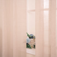 1 x RAW Customer Returns MIULEE Set of 2 Voile Curtains Sheer Linen Curtain with Eyelets Transparent Linen Look Curtain Eyelet Curtain Living Room Window Curtain Translucent Decorative Curtain Bedroom 140 x 245 cm W x H Peach - RRP €31.75