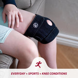 1 x RAW Customer Returns KARM knee bandage knee support children - for girls boys Children s knee bandage for knee problems arthrosis meniscus stabilization sports football Kids knee support brace 1 piece, black  - RRP €17.74