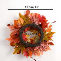 1 x RAW Customer Returns Valery Madelyn 40cm autumn decoration door wreath, autumn decoration, door wreath with artificial fabrics pumpkin, pine cones, grapes for front door Thanksgiving home window party decoration - RRP €28.22