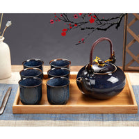 1 x RAW Customer Returns DUJUST Japanese Porcelain Tea Set, Unique Chinese Tea Set, Dark Blue - RRP €57.99