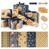 26 x Brand New 10 sheets of kraft wrapping paper, 50 x 76cm Christmas wrapping paper, Christmas wrapping paper with 5m ribbon 10 kraft paper labels 10 message cards 1 double-sided adhesive tape - RRP €288.34