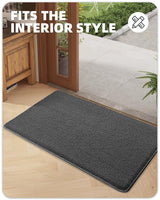 1 x RAW Customer Returns COLOR GEOMETRY indoor doormat 80 x 120 cm, dirt trapper mat non-slip washable entrance carpet inside doormats front door thin doormat inside for entrance, garden, pet dark grey  - RRP €49.99