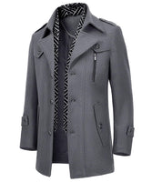 1 x Brand New KTWOLEN Men s Winter Coat Business Wool Coat Warm Men s Coat Leisure Wool Winter Jacket with Scarf Insert Windproof Transition Coat Jacket, Grey, XL - RRP €59.96