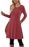 1 x Brand New MOLERANI Sweater Dress for Women Long Sleeve Dress Ladies Button Casual Tunic Dress with Pockets Red M - RRP €29.03