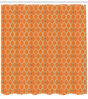 1 x RAW Customer Returns ABAKUHAUS Orange Shower Curtain, Trippy Inspired, Textile Fabric Bathroom Decoration Set with Hooks, 70 x 79 , Orange - RRP €25.16