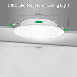 1 x RAW Customer Returns ALUSSO LED recessed spotlights 230V ultra flat dimmable ceiling spots 5W 400 lumens, warm white, , cold white, adjustable recessed lights, IP44 ceiling spotlights for bathroom, kitchen, living room, set of 6 - RRP €31.45