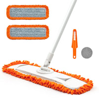 1 x RAW Customer Returns JEHONN Mop with 2 Washable Microfiber Pads, Flat Dry Wet Mop with Cleaning Pad for Home, Kitchen, Hardwood, Laminate, Wood, Ceramics - RRP €19.81