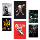 1 x RAW Customer Returns Nacnic Set of 6 Iconic Basketball King James Jordan Nike Posters with Design Illustrations to Decorate the Walls of Your Home, Rooms, Office, Shop and Store A3 and A4 Frameless - RRP €26.08