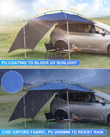 1 x RAW Customer Returns SUPAREE Awning Car Camping Car Awning Camping Sun Shade Caravan Waterproof with Additional Removable Side Awning 210D Oxford UV Protection Waterproof for Motorhome SUV Truck Van Wrangler - RRP €131.95