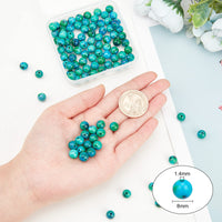 1 x RAW Customer Returns OLYCRAFT About 93 99pcs Natural Chrysocolla Beads 8mm Round Gemstone Beads with Hole Dyed Natural Stone Bead Loose Beads for Bracelet Necklace Jewelry Making - RRP €8.89