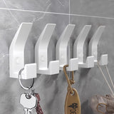 1 x RAW Customer Returns Gerhannery coat hooks for screwing, 5 pieces coat hooks, coat hooks on the wall, modern towel hooks on the wall, metal hooks on the wall for bedroom, bathroom, wardrobe white  - RRP €11.09