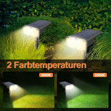 1 x RAW Customer Returns KYOTECH solar lamps for outdoor use with motion detector, dimmable 6500K 3000K 5 modes solar spotlight for outdoor use, IP65 waterproof LED solar spotlight, solar lights for garden, walkway, path light, pack of 2 - RRP €26.99