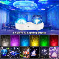 1 x RAW Customer Returns ONXE Starry Sky Projector Children, Rotating LED Starlight Lamp Night Light Baby with Timer 6 Projection Films 12 Color Galaxy Projector for Birthdays Children s Room Decoration - RRP €35.99