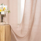 1 x Brand New MIULEE Set of 2 Voile Curtains Sheer Linen Curtain with Eyelets Transparent Linen Look Curtain Eyelet Curtain Living Room Window Curtain Translucent Decorative Curtain Bedroom 140 x 290 cm W x H Peach - RRP €38.3